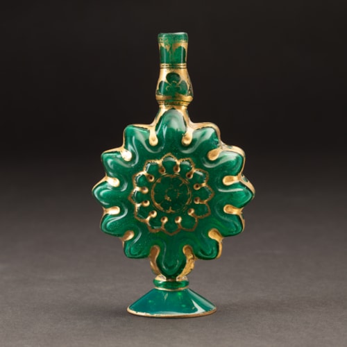 Mughal Green Glass Rosewater Sprinkler